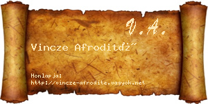 Vincze Afrodité névjegykártya