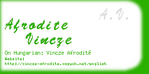 afrodite vincze business card