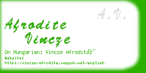 afrodite vincze business card